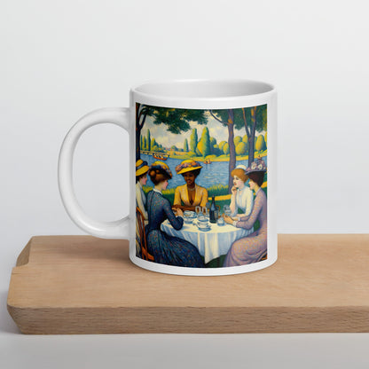 Ladies with the Yellow Hats White glossy mug - Gregg Acini Adoree Designs - Mug