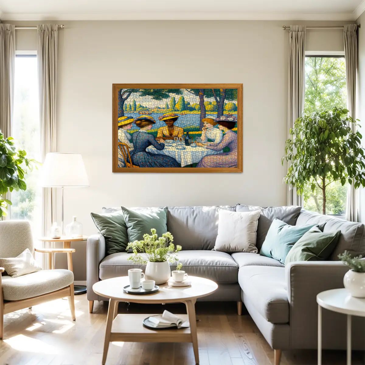 Ladies with the Yellow Hats Wooden Jigsaw Puzzles 1000 pcs - Gregg Acini Adoree Designs - Jigsaw Puzzle