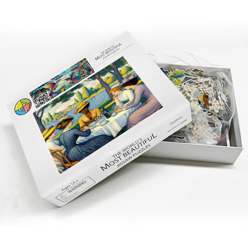 Ladies with the Yellow Hats Wooden Jigsaw Puzzles 1000 pcs - Gregg Acini Adoree Designs - Jigsaw Puzzle