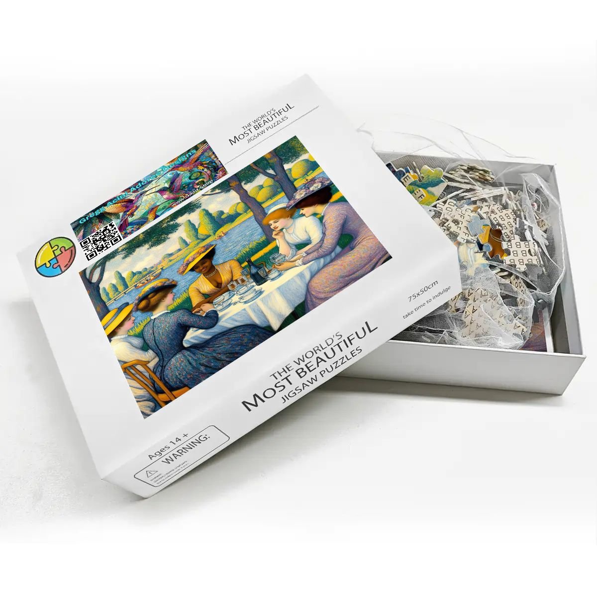 Ladies with the Yellow Hats Wooden Jigsaw Puzzles 1000 pcs - Gregg Acini Adoree Designs - Jigsaw Puzzle