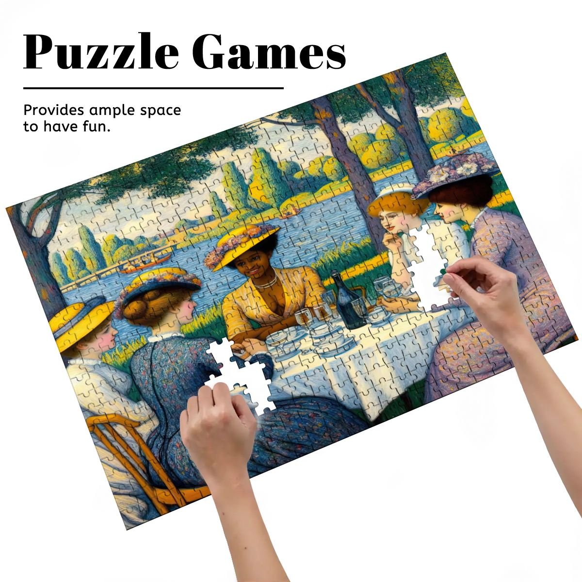 Ladies with the Yellow Hats Wooden Jigsaw Puzzles 500 pcs - Gregg Acini Adoree Designs - Jigsaw Puzzle