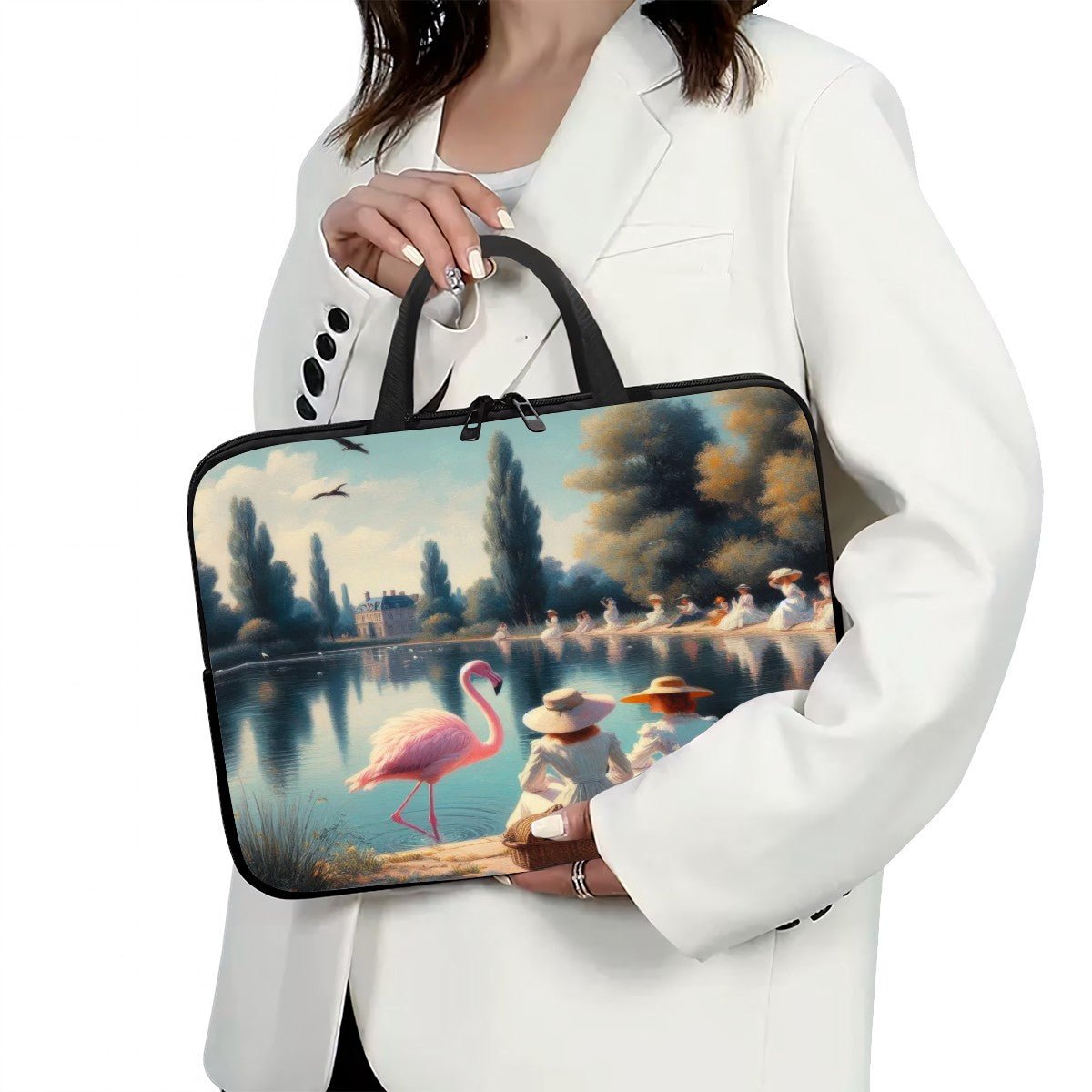 Lakeside Flamingo Laptop Bag - Gregg Acini Adoree Designs - Laptop Bag