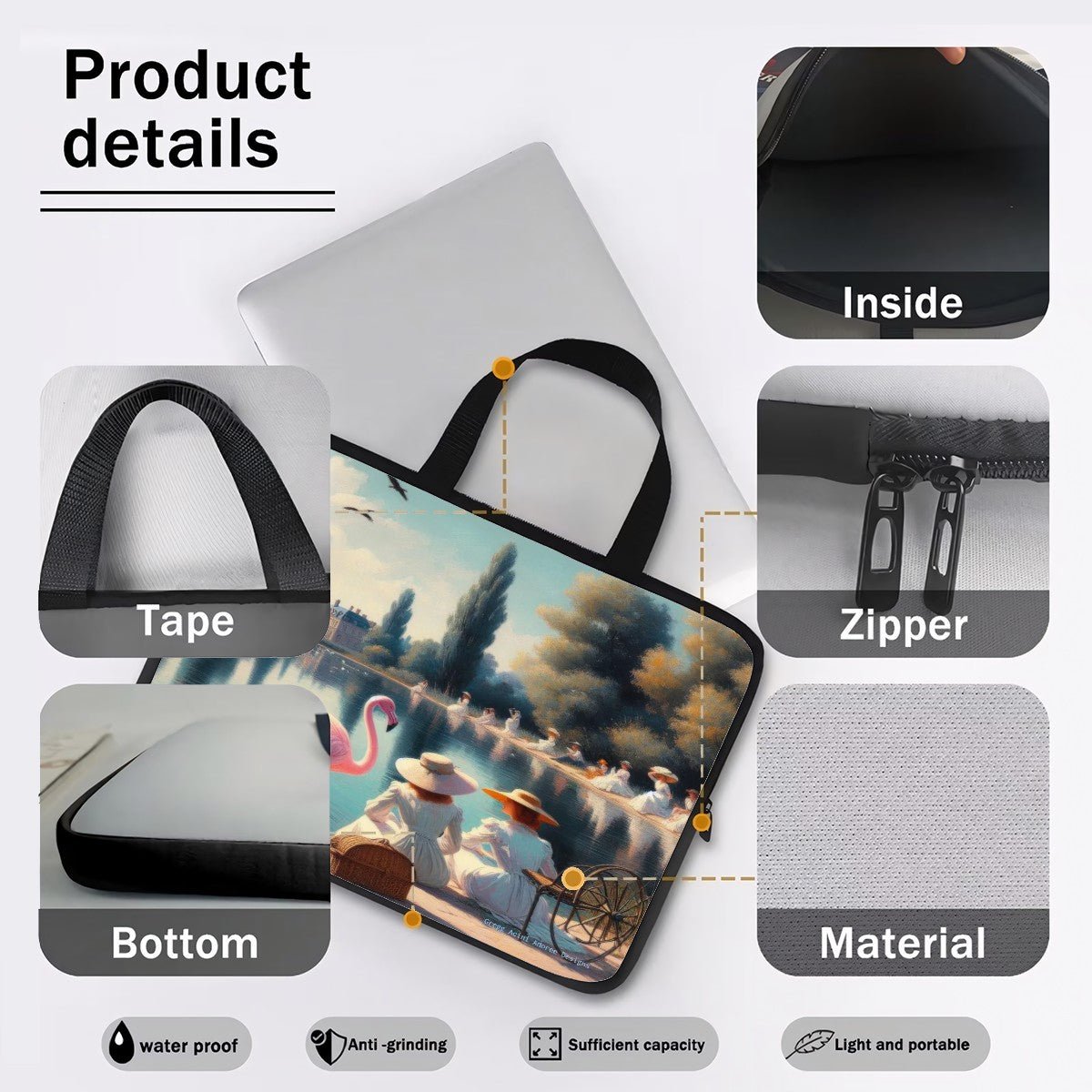 Lakeside Flamingo Laptop Bag - Gregg Acini Adoree Designs - Laptop Bag