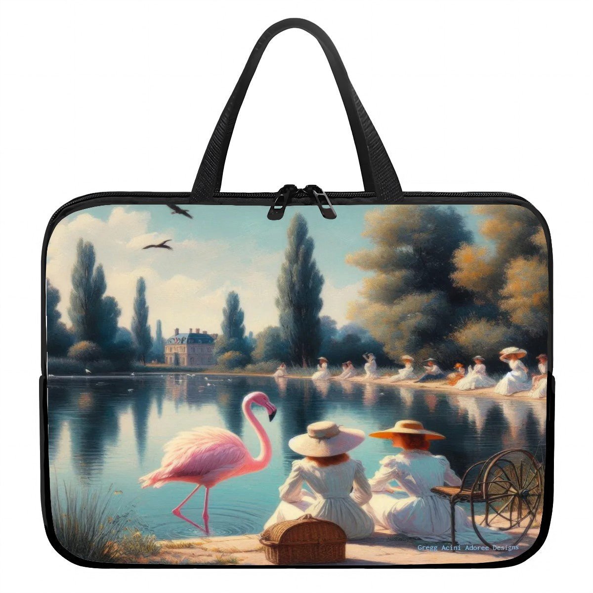 Lakeside Flamingo Laptop Bag - Gregg Acini Adoree Designs - Laptop Bag