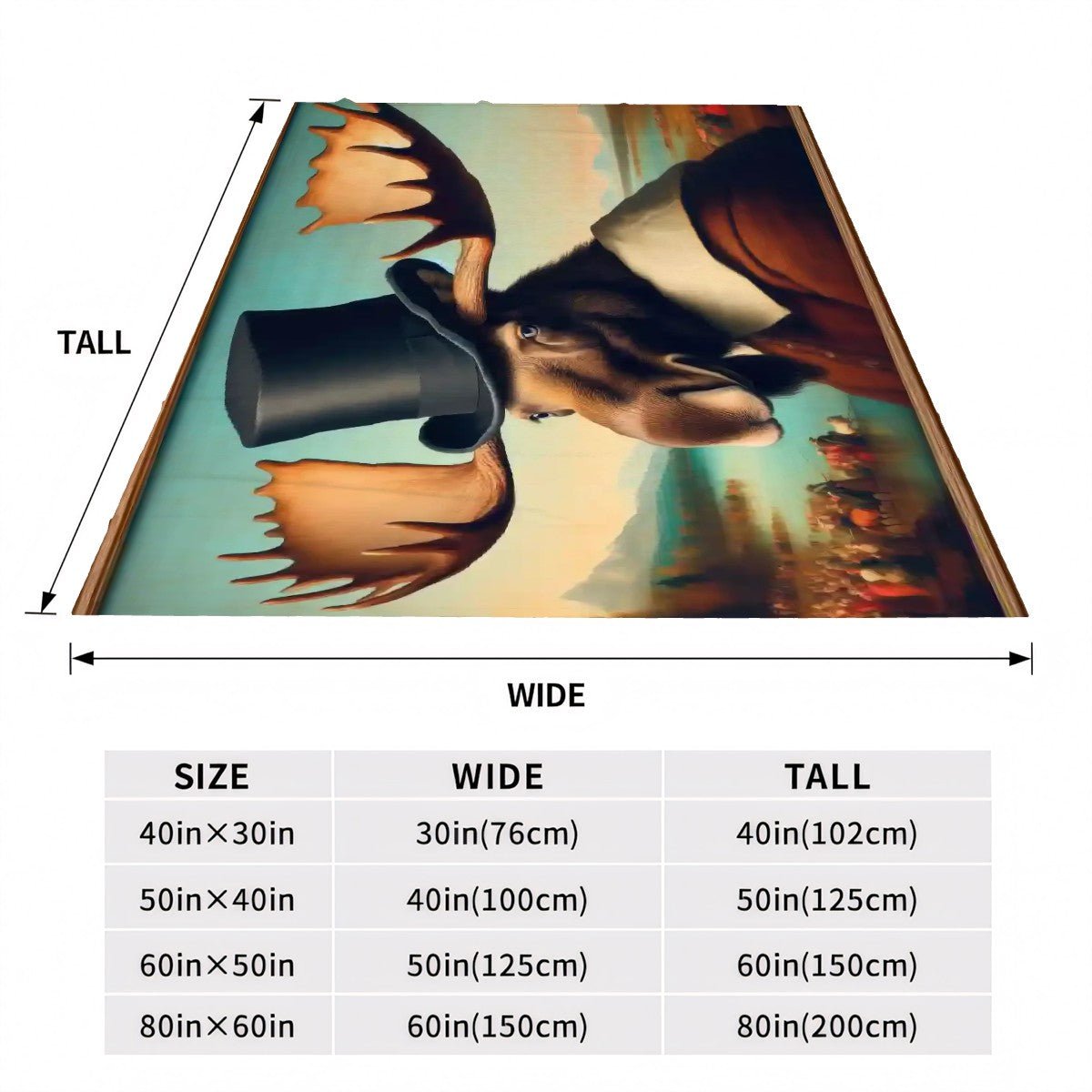 Lakeside Remby Moose 300 GSM Flannel Throw Blanket (Made in USA) - Gregg Acini Adoree Designs - Blanket