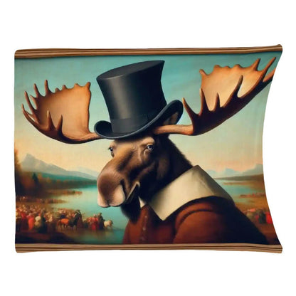 Lakeside Remby Moose 300 GSM Flannel Throw Blanket (Made in USA) - Gregg Acini Adoree Designs - Blanket