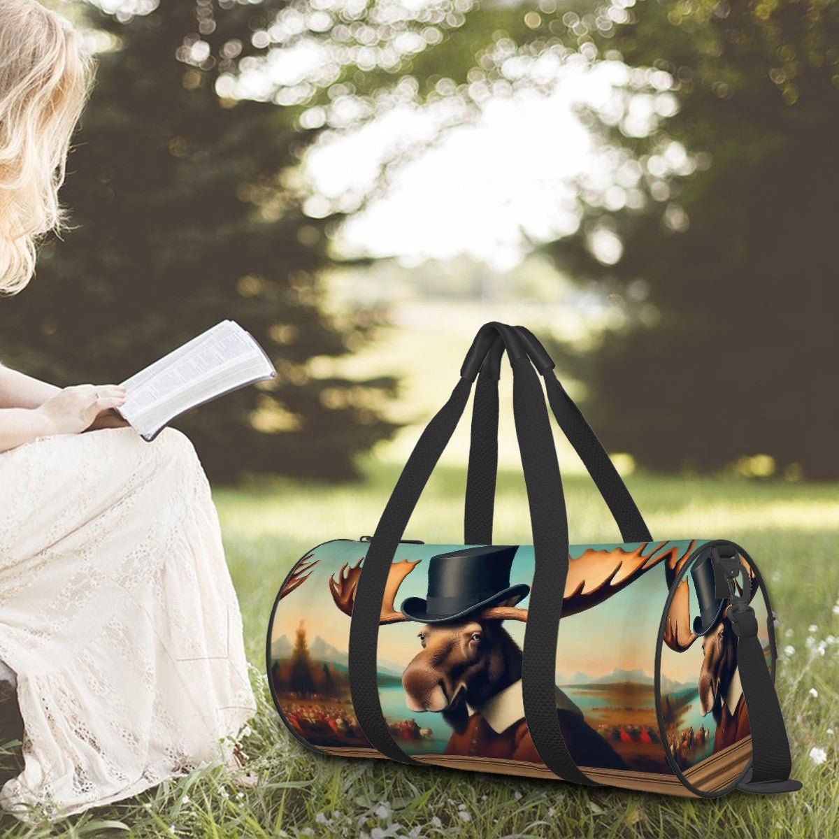 Lakeside Remby Moose Cylinder Duffle Bag Large Capacity - Gregg Acini Adoree Designs - Luggage