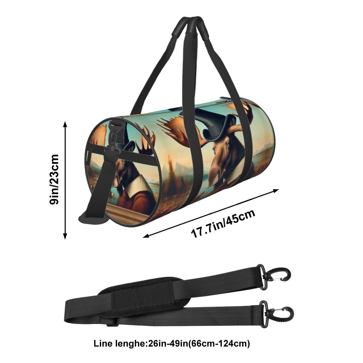 Lakeside Remby Moose Cylinder Duffle Bag Large Capacity - Gregg Acini Adoree Designs - Luggage