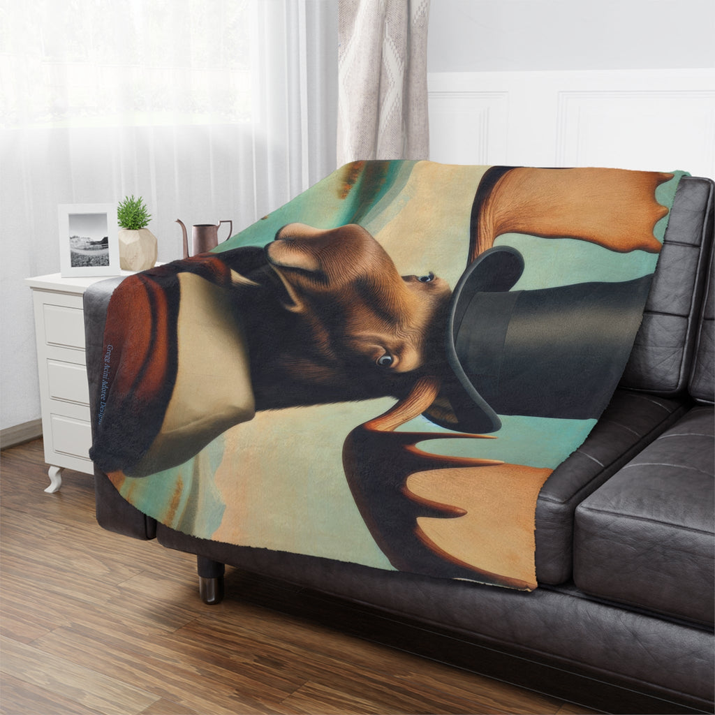 Lakeside Remby Moose Microfiber Blanket – Cozy & Fun for Home Decor - Gregg Acini Adoree Designs - Blanket