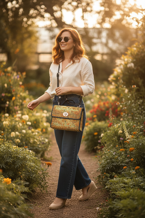 Marigolds Peonies Satchel Lifestyle