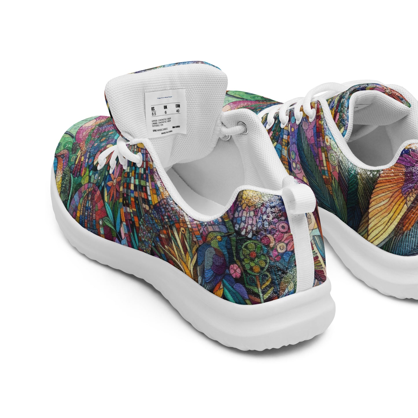 Hummingbird Kaleidoscope Men’s athletic shoes by Gregg Acini Adoree Designs