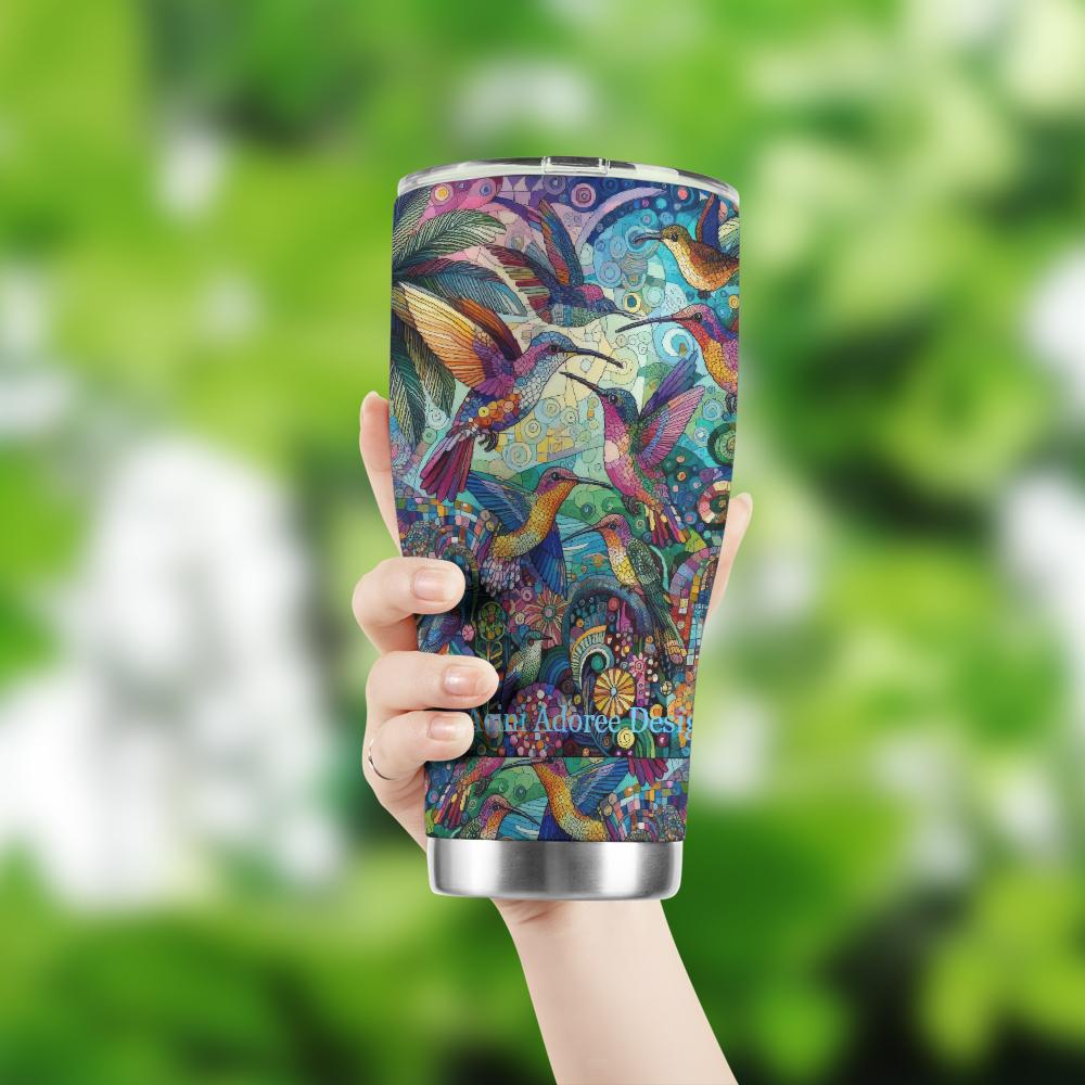 Best Hummingbird Kaleidoscope Cone Tumbler 30oz