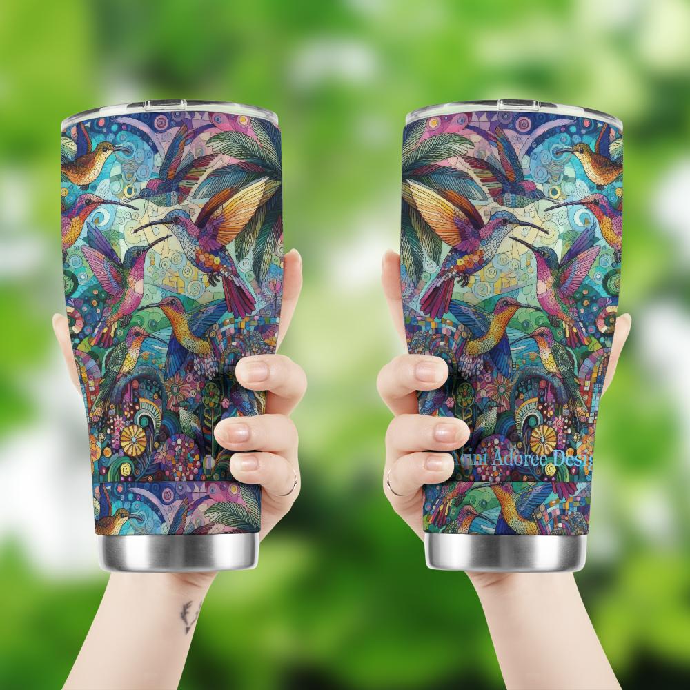 Best Hummingbird Kaleidoscope Cone Tumbler 30oz