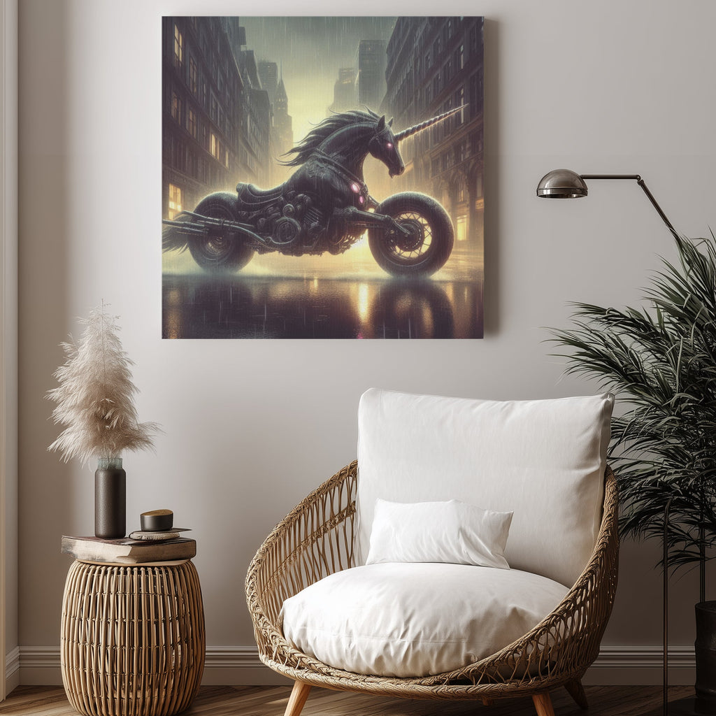 Motorcycle Unicorn 1:1 Ratio Canvas Painting - Gregg Acini Adoree Designs - Canvas