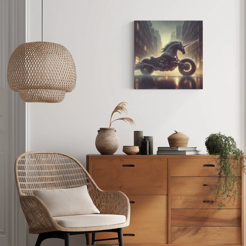 Motorcycle Unicorn 1:1 Ratio Canvas Painting - Gregg Acini Adoree Designs - Canvas