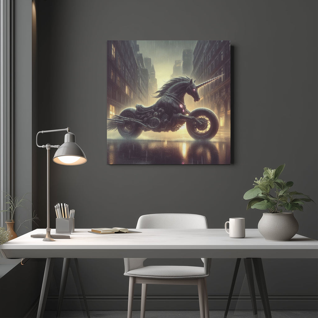 Motorcycle Unicorn 1:1 Ratio Canvas Painting - Gregg Acini Adoree Designs - Canvas