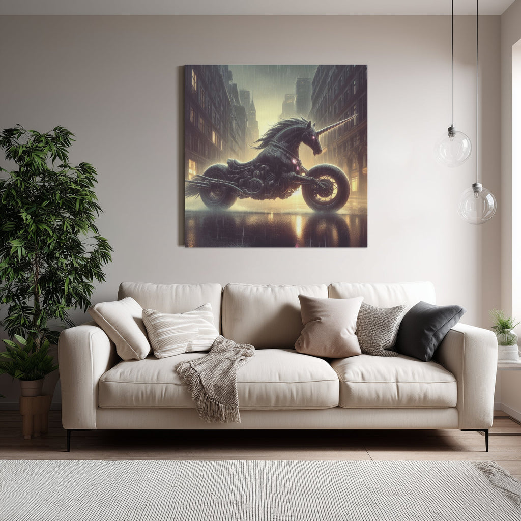 Motorcycle Unicorn 1:1 Ratio Canvas Painting - Gregg Acini Adoree Designs - Canvas