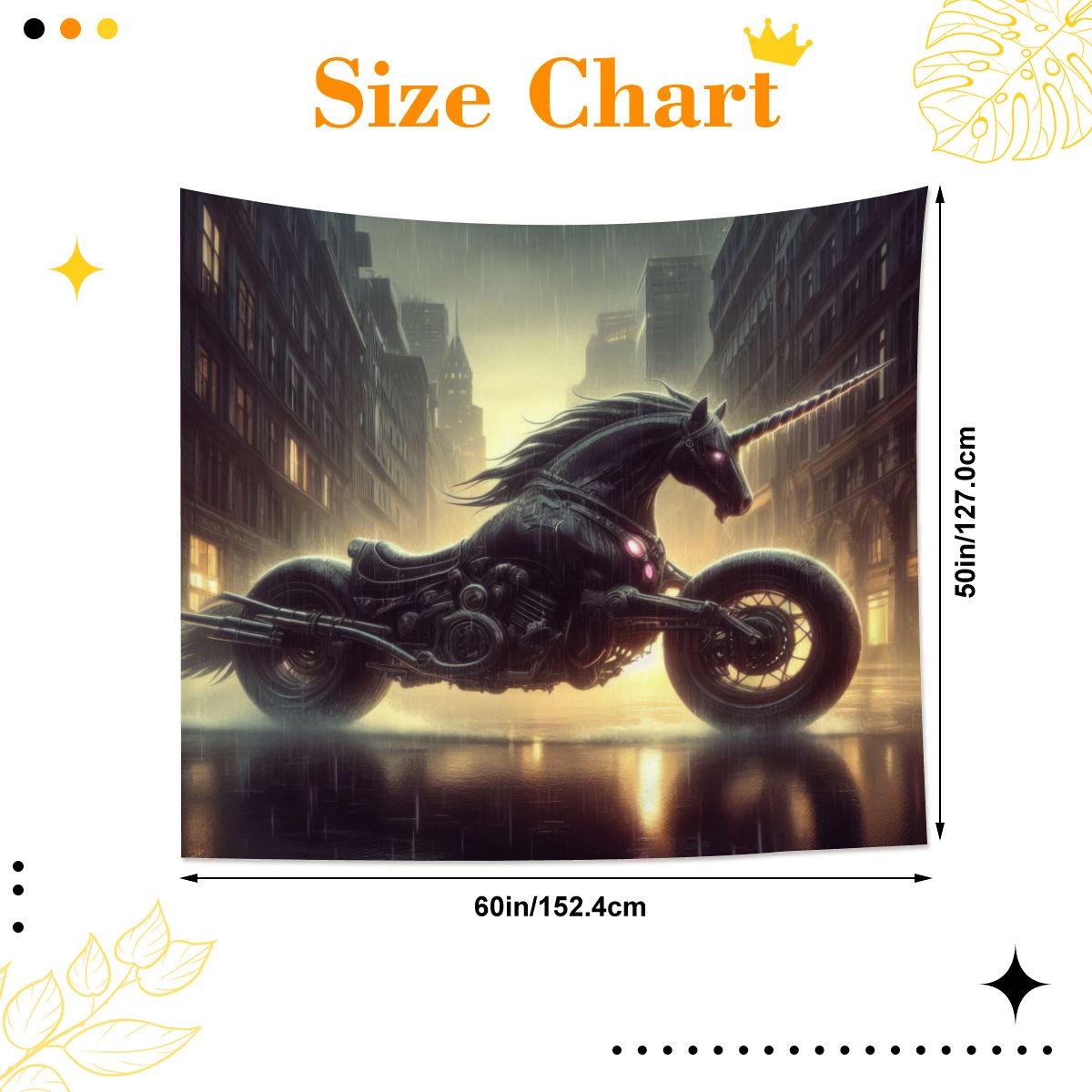 Motorcycle Unicorn Lightweight Wall Tapestry (Fabric Wall Hanging - USA) - Gregg Acini Adoree Designs - Wall Coverings