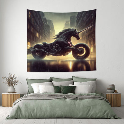 Motorcycle Unicorn Lightweight Wall Tapestry (Fabric Wall Hanging - USA) - Gregg Acini Adoree Designs - Wall Coverings