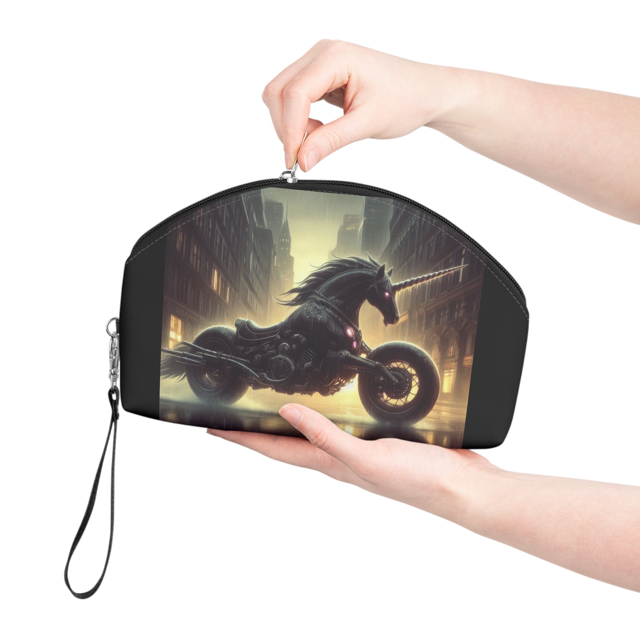 Motorcycle Unicorn Makeup Bag – Cosmetic Pouch - Gregg Acini Adoree Designs - Bags