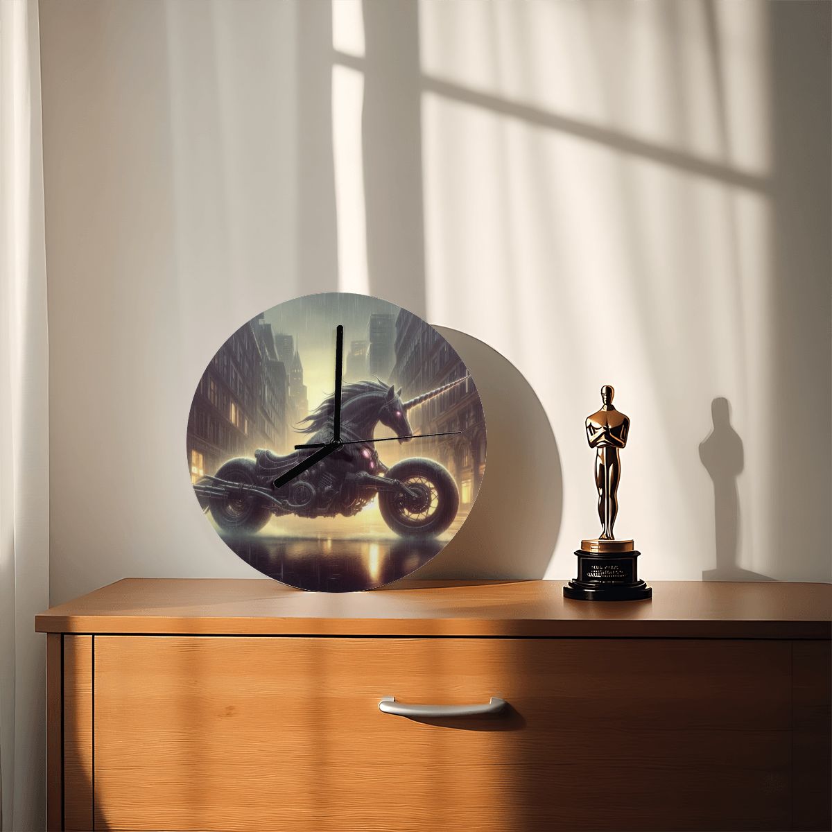 Motorcycle Unicorn MDF Wall Clock (Made in USA) - Gregg Acini Adoree Designs - Wall Clock