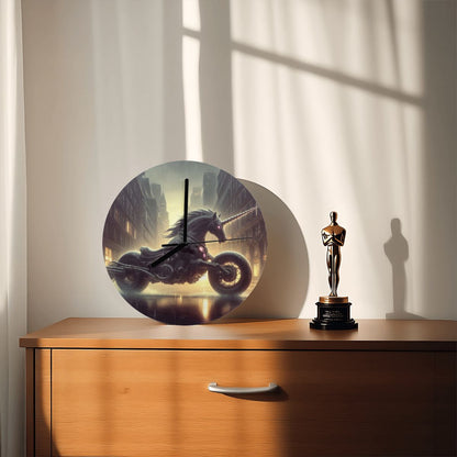 Motorcycle Unicorn MDF Wall Clock (Made in USA) - Gregg Acini Adoree Designs - Wall Clock