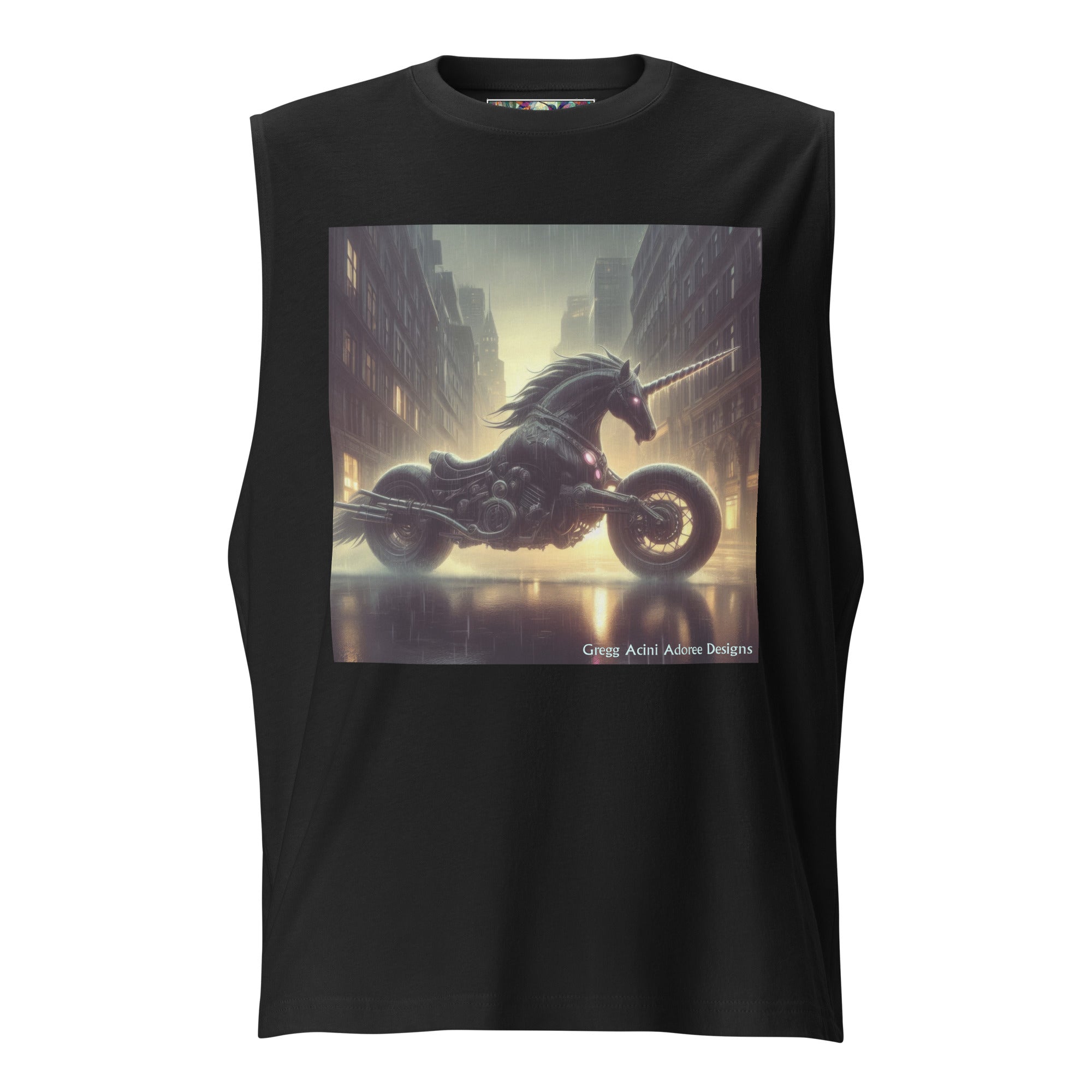 Motorcycle Unicorn Muscle Shirt by Gregg Acini Adoree Designs - Gregg Acini Adoree Designs - Muscle Shirt