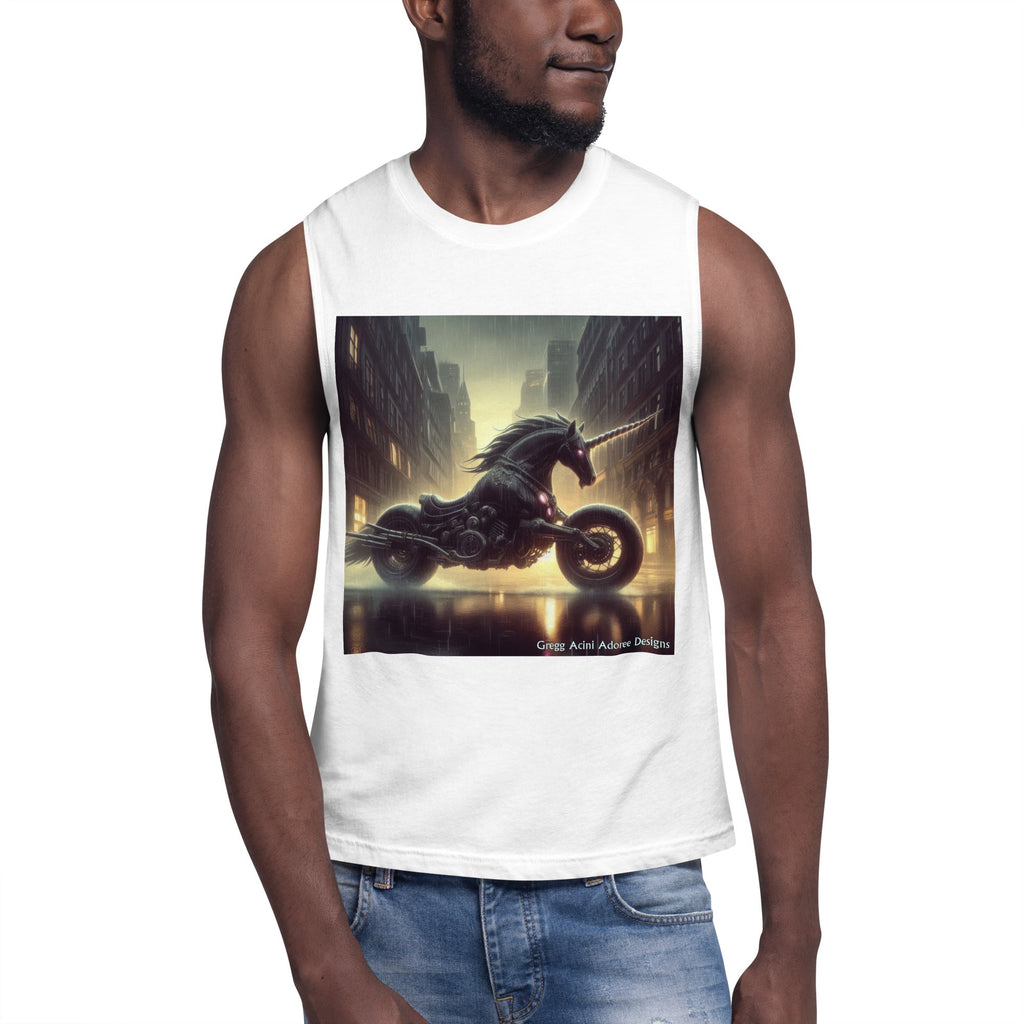 Motorcycle Unicorn Muscle Shirt by Gregg Acini Adoree Designs - Gregg Acini Adoree Designs - Muscle Shirt