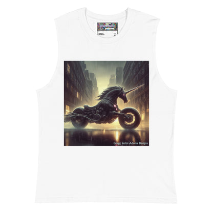 Motorcycle Unicorn Muscle Shirt by Gregg Acini Adoree Designs - Gregg Acini Adoree Designs - Muscle Shirt