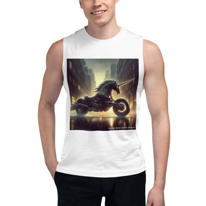 Motorcycle Unicorn Muscle Shirt by Gregg Acini Adoree Designs - Gregg Acini Adoree Designs - Muscle Shirt