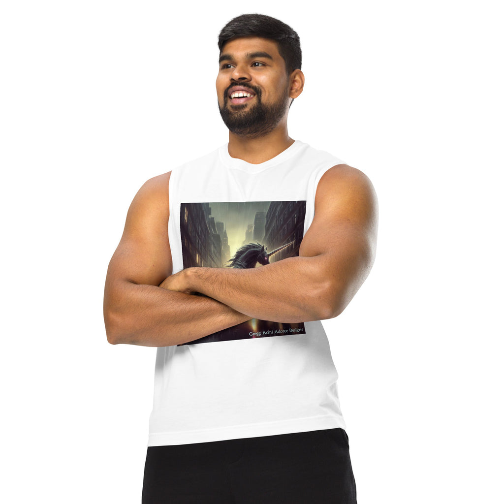 Motorcycle Unicorn Muscle Shirt by Gregg Acini Adoree Designs - Gregg Acini Adoree Designs - Muscle Shirt