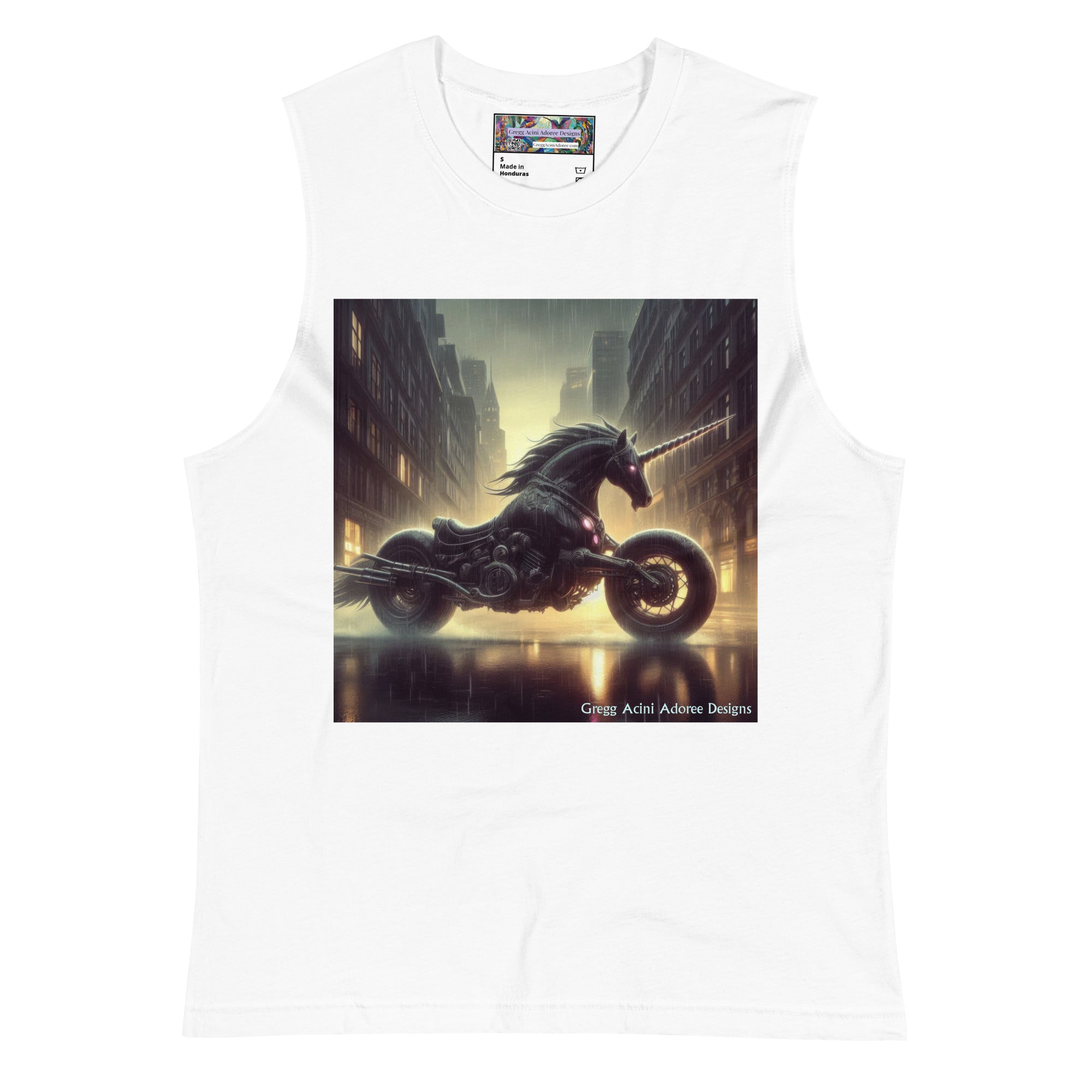 Motorcycle Unicorn Muscle Shirt by Gregg Acini Adoree Designs - Gregg Acini Adoree Designs - Muscle Shirt