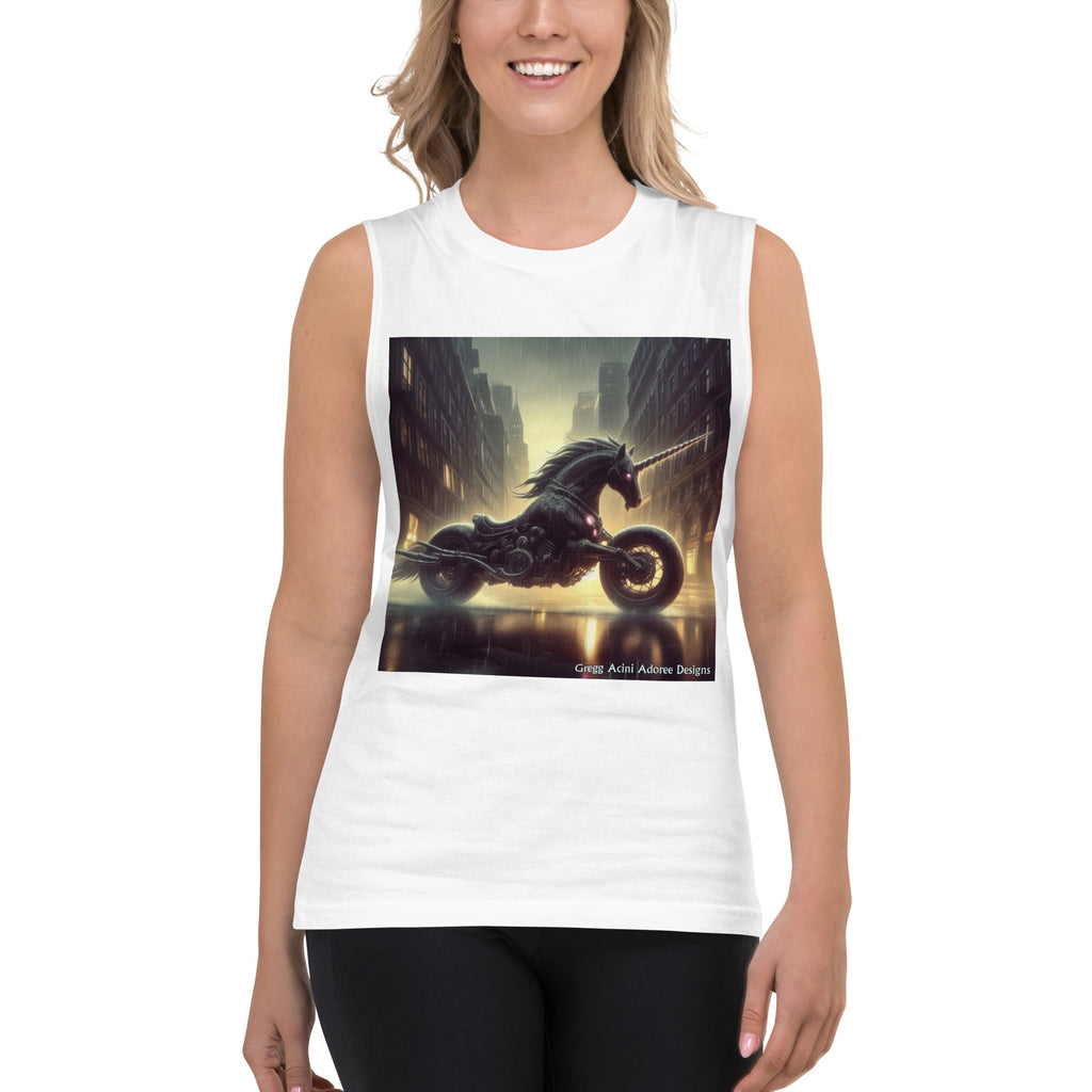 Motorcycle Unicorn Muscle Shirt by Gregg Acini Adoree Designs - Gregg Acini Adoree Designs - Muscle Shirt