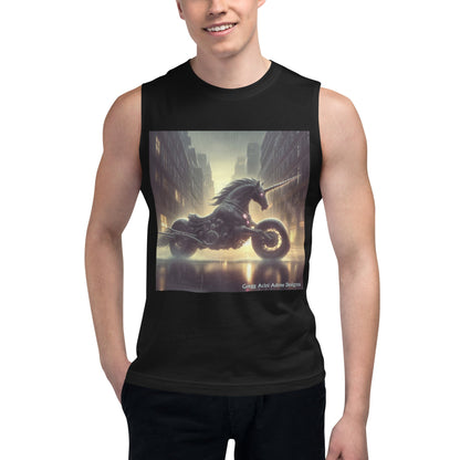Motorcycle Unicorn Muscle Shirt by Gregg Acini Adoree Designs - Gregg Acini Adoree Designs - Muscle Shirt