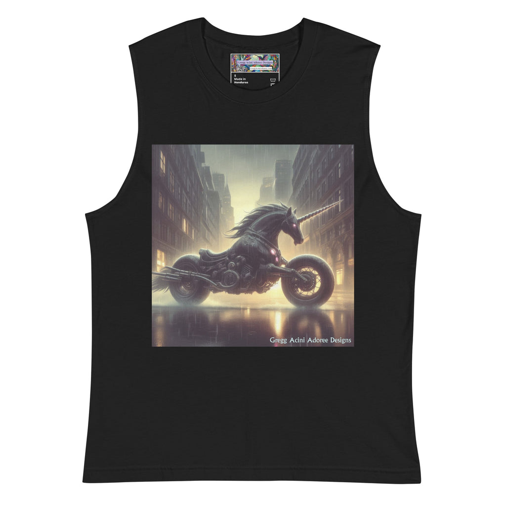 Motorcycle Unicorn Muscle Shirt by Gregg Acini Adoree Designs - Gregg Acini Adoree Designs - Muscle Shirt