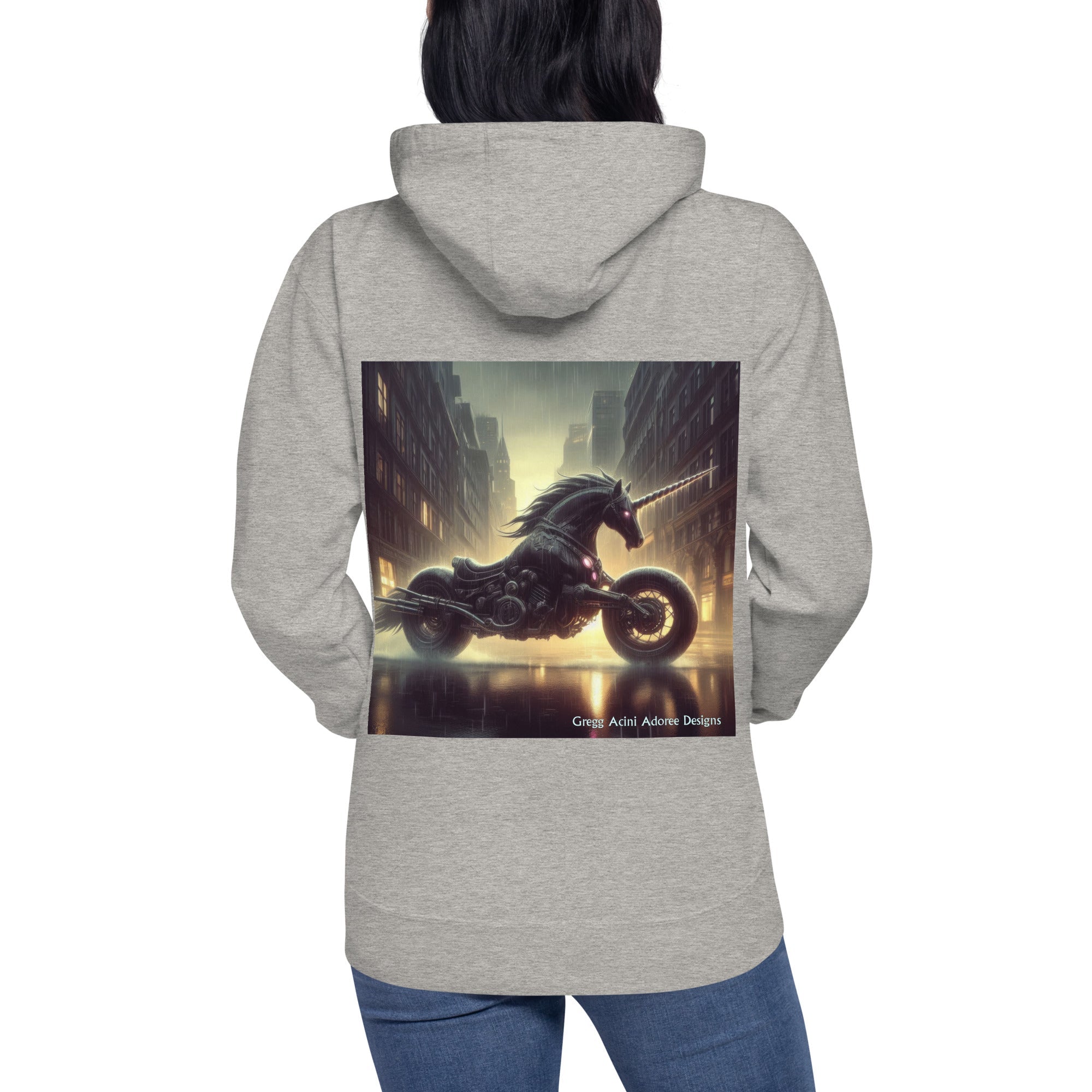 Motorcycle Unicorn Unisex Hoodie by Gregg Acini Adoree Designs - Gregg Acini Adoree Designs - Hoodie