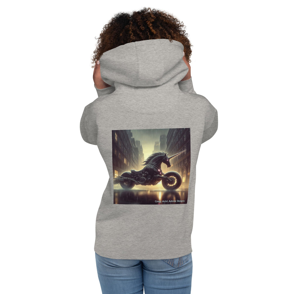 Motorcycle Unicorn Unisex Hoodie by Gregg Acini Adoree Designs - Gregg Acini Adoree Designs - Hoodie