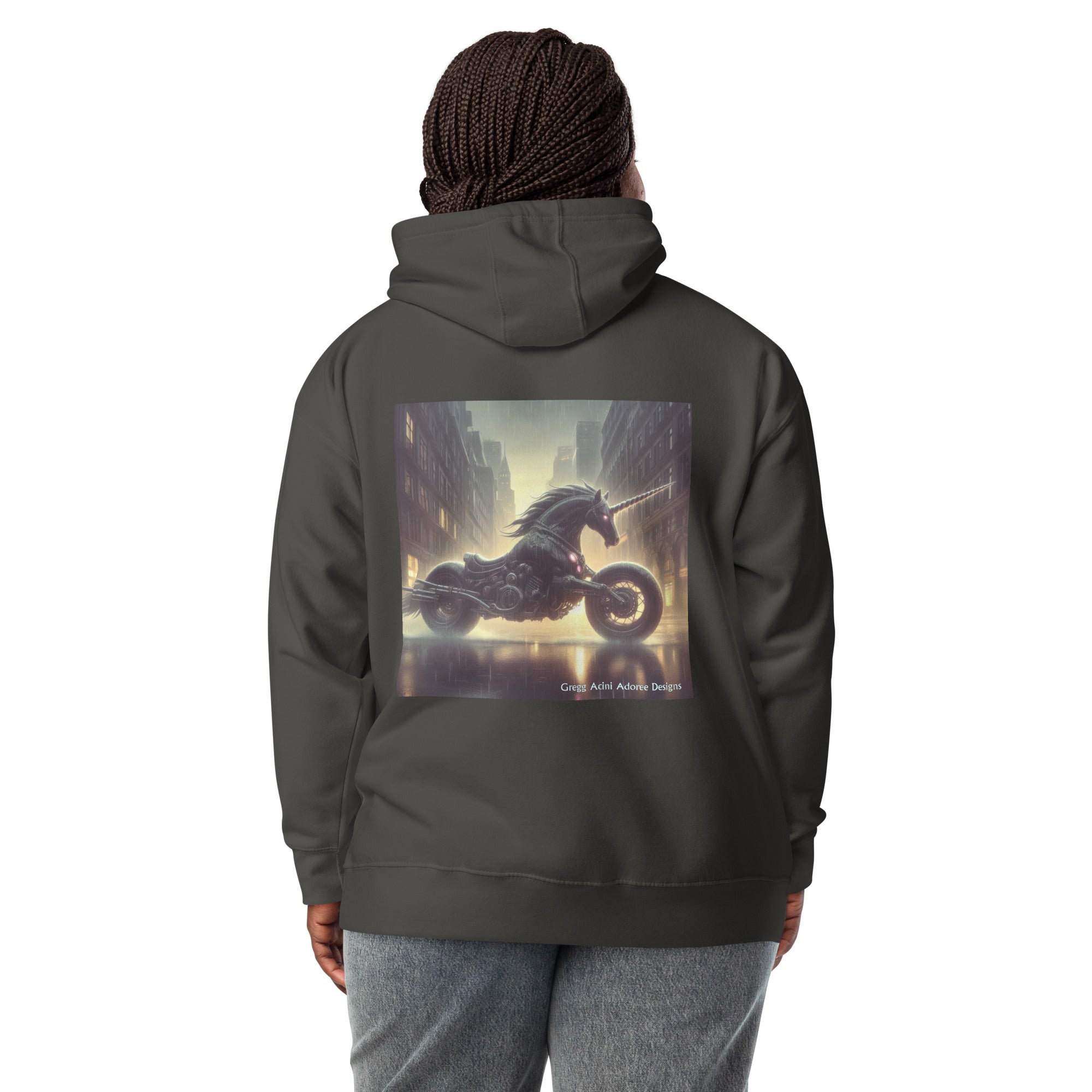 Motorcycle Unicorn Unisex Hoodie by Gregg Acini Adoree Designs - Gregg Acini Adoree Designs - Hoodie