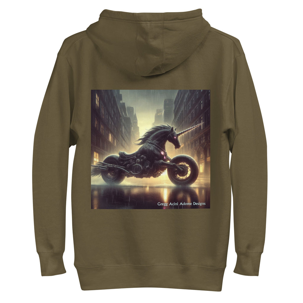 Motorcycle Unicorn Unisex Hoodie by Gregg Acini Adoree Designs - Gregg Acini Adoree Designs - Hoodie