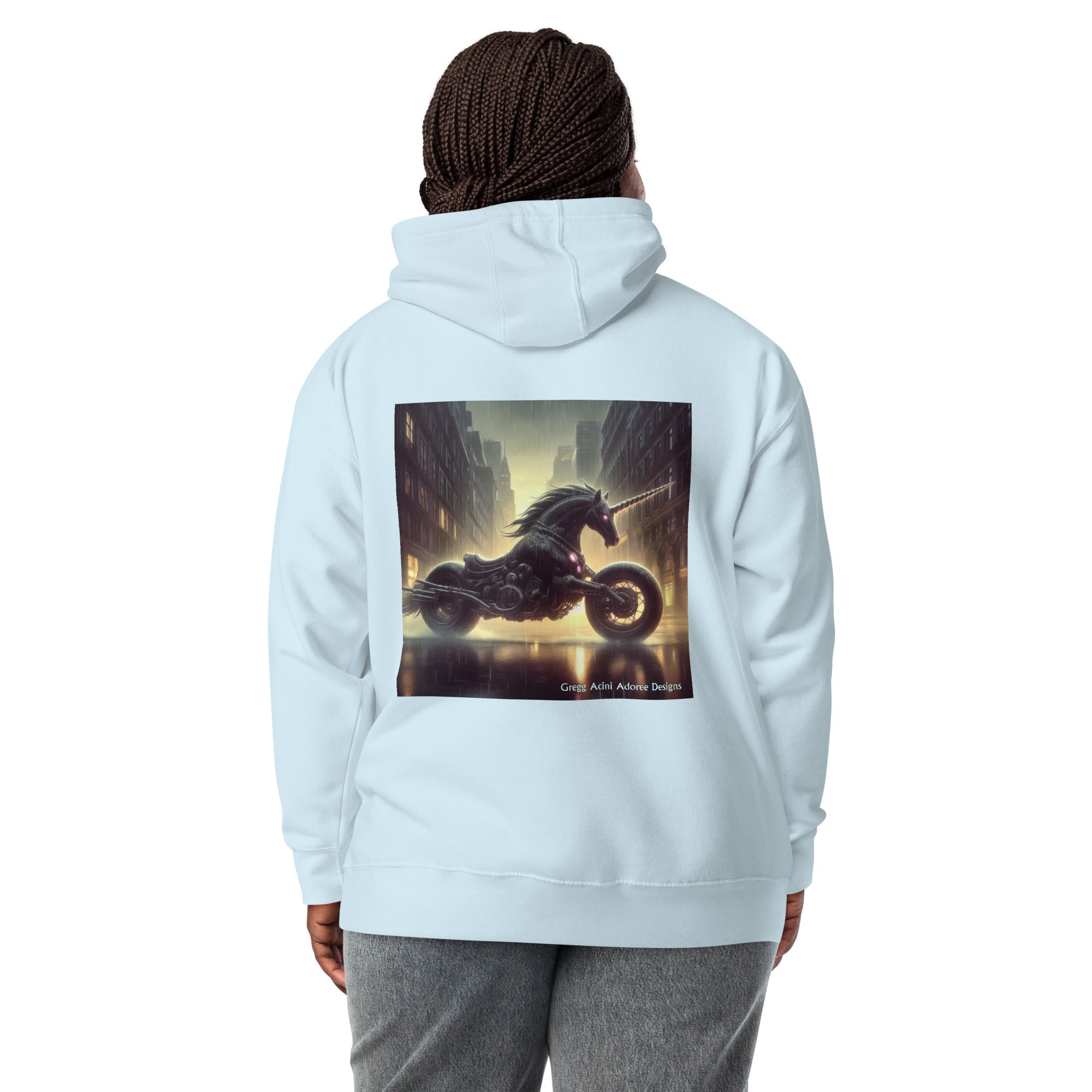 Motorcycle Unicorn Unisex Hoodie by Gregg Acini Adoree Designs - Gregg Acini Adoree Designs - Hoodie