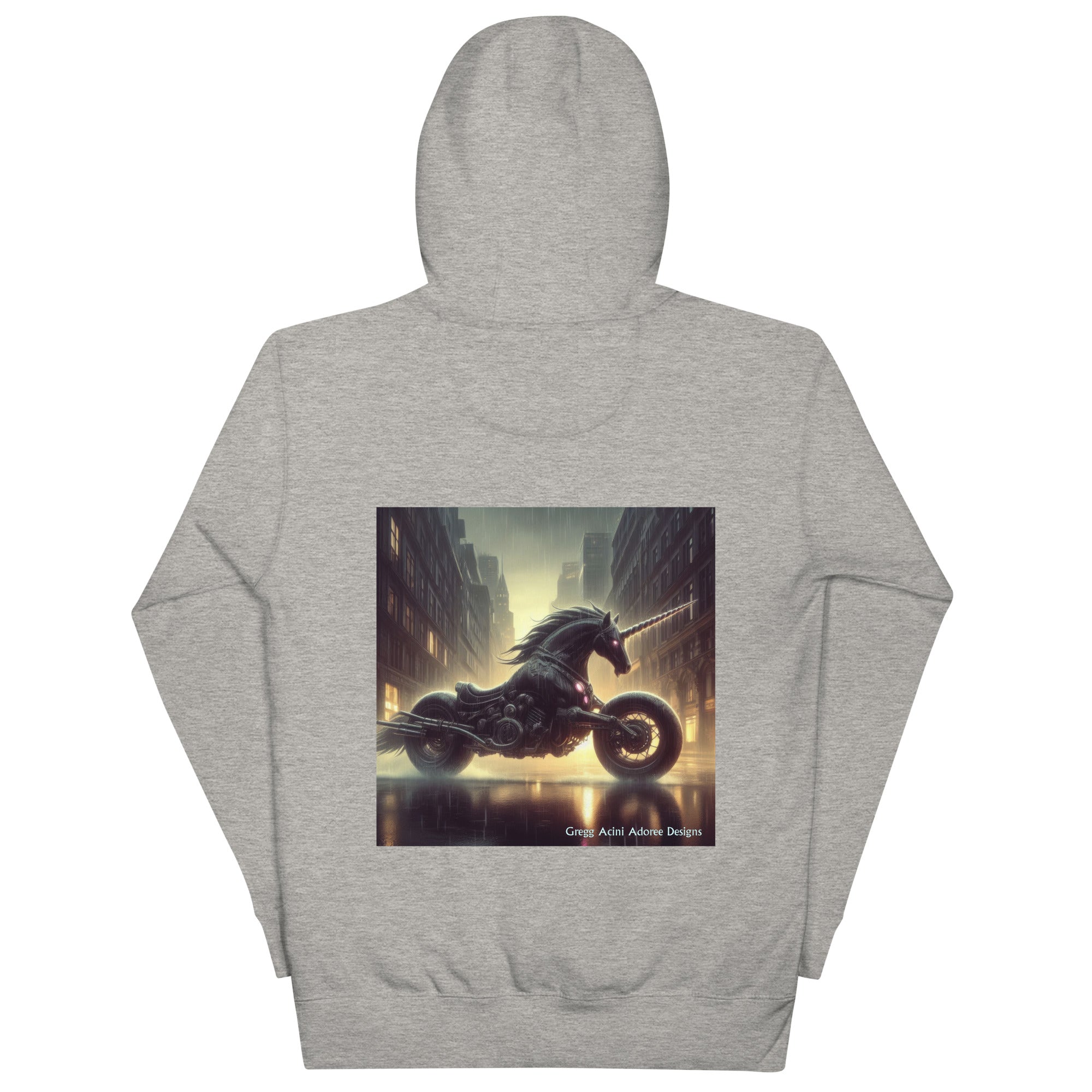 Motorcycle Unicorn Unisex Hoodie by Gregg Acini Adoree Designs - Gregg Acini Adoree Designs - Hoodie