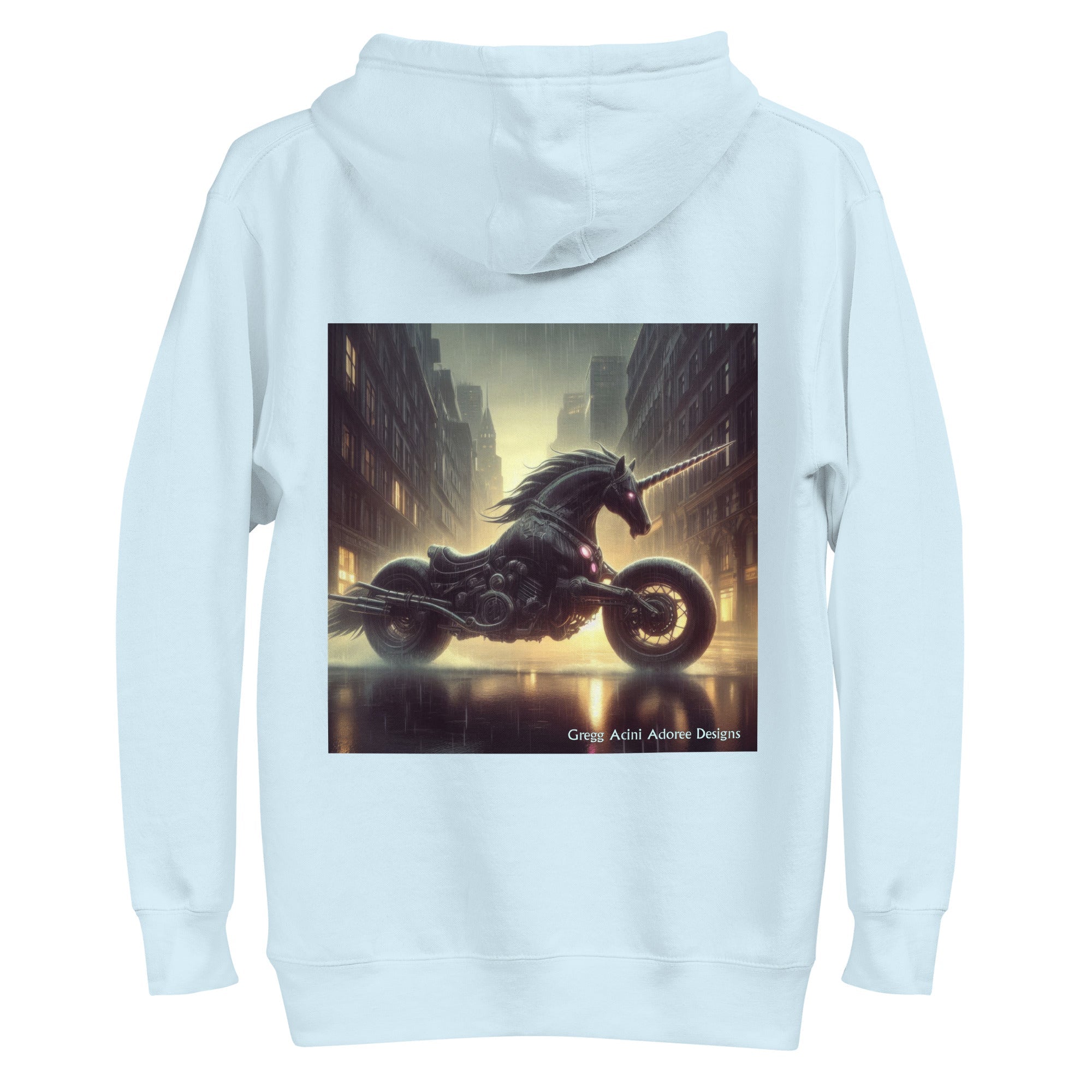 Motorcycle Unicorn Unisex Hoodie by Gregg Acini Adoree Designs - Gregg Acini Adoree Designs - Hoodie