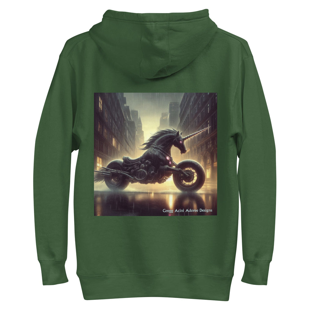 Motorcycle Unicorn Unisex Hoodie by Gregg Acini Adoree Designs - Gregg Acini Adoree Designs - Hoodie