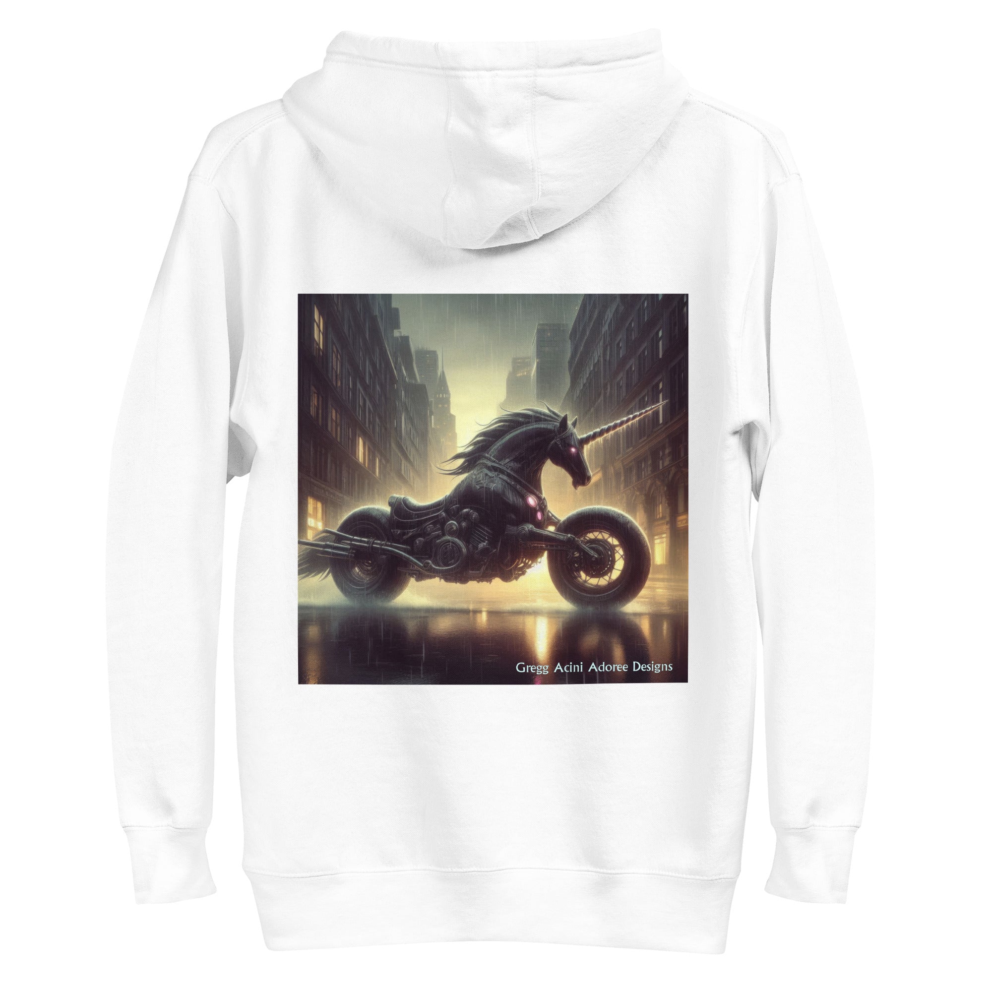 Motorcycle Unicorn Unisex Hoodie by Gregg Acini Adoree Designs - Gregg Acini Adoree Designs - Hoodie