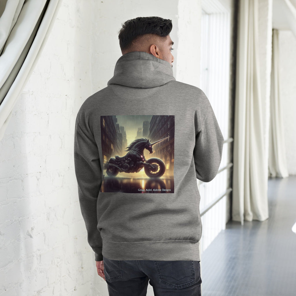 Motorcycle Unicorn Unisex Hoodie by Gregg Acini Adoree Designs - Gregg Acini Adoree Designs - Hoodie