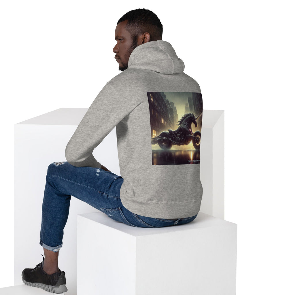 Motorcycle Unicorn Unisex Hoodie by Gregg Acini Adoree Designs - Gregg Acini Adoree Designs - Hoodie