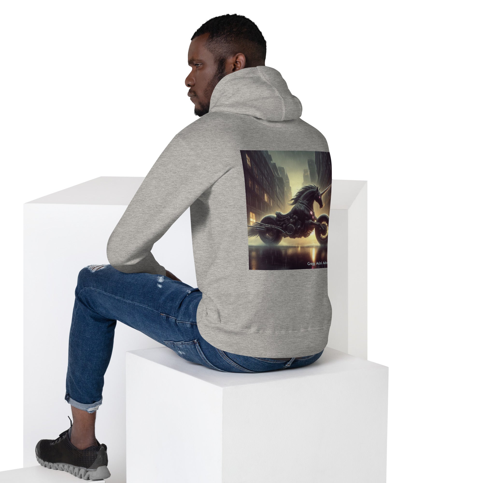 Motorcycle Unicorn Unisex Hoodie by Gregg Acini Adoree Designs - Gregg Acini Adoree Designs - Hoodie