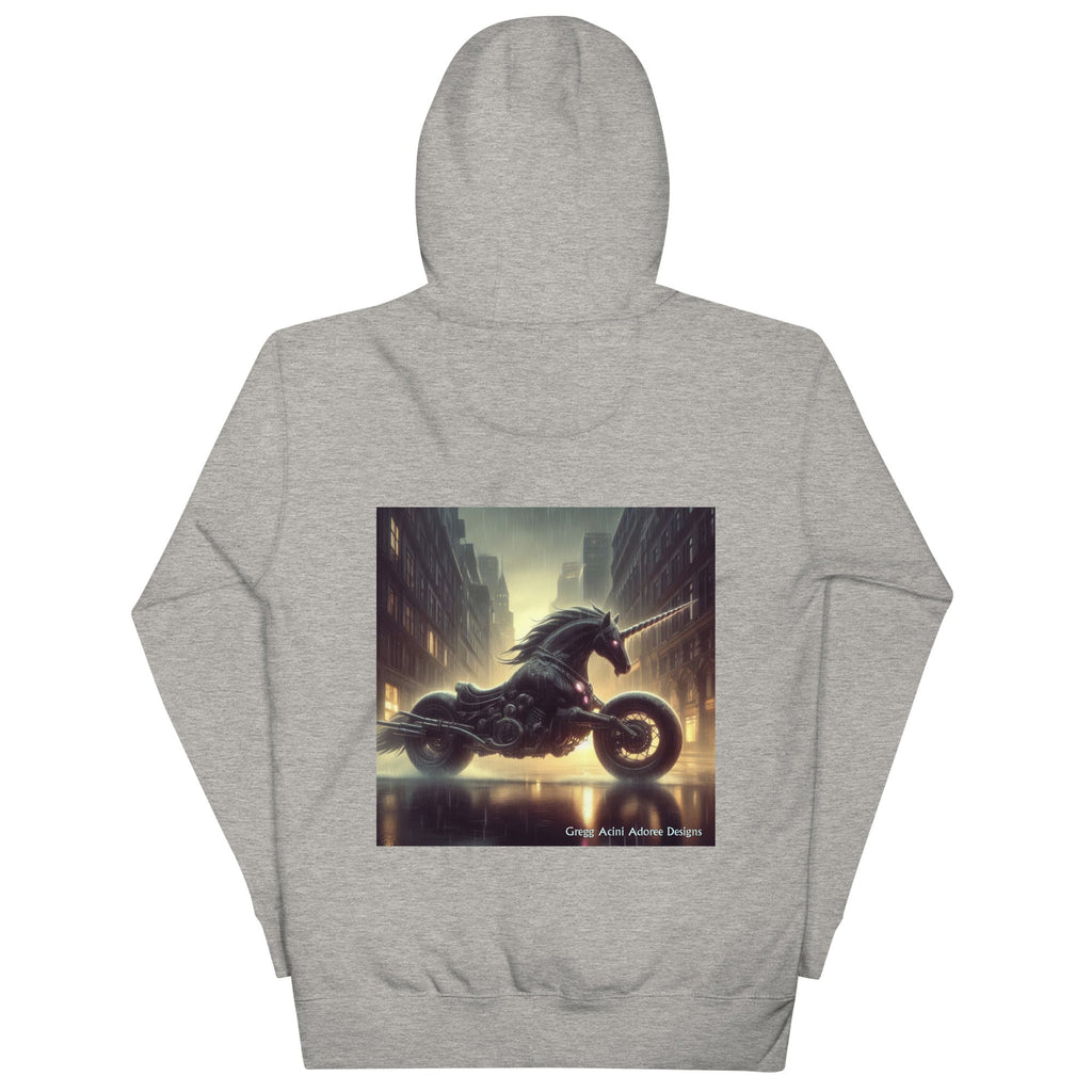 Motorcycle Unicorn Unisex Hoodie by Gregg Acini Adoree Designs - Gregg Acini Adoree Designs - Hoodie