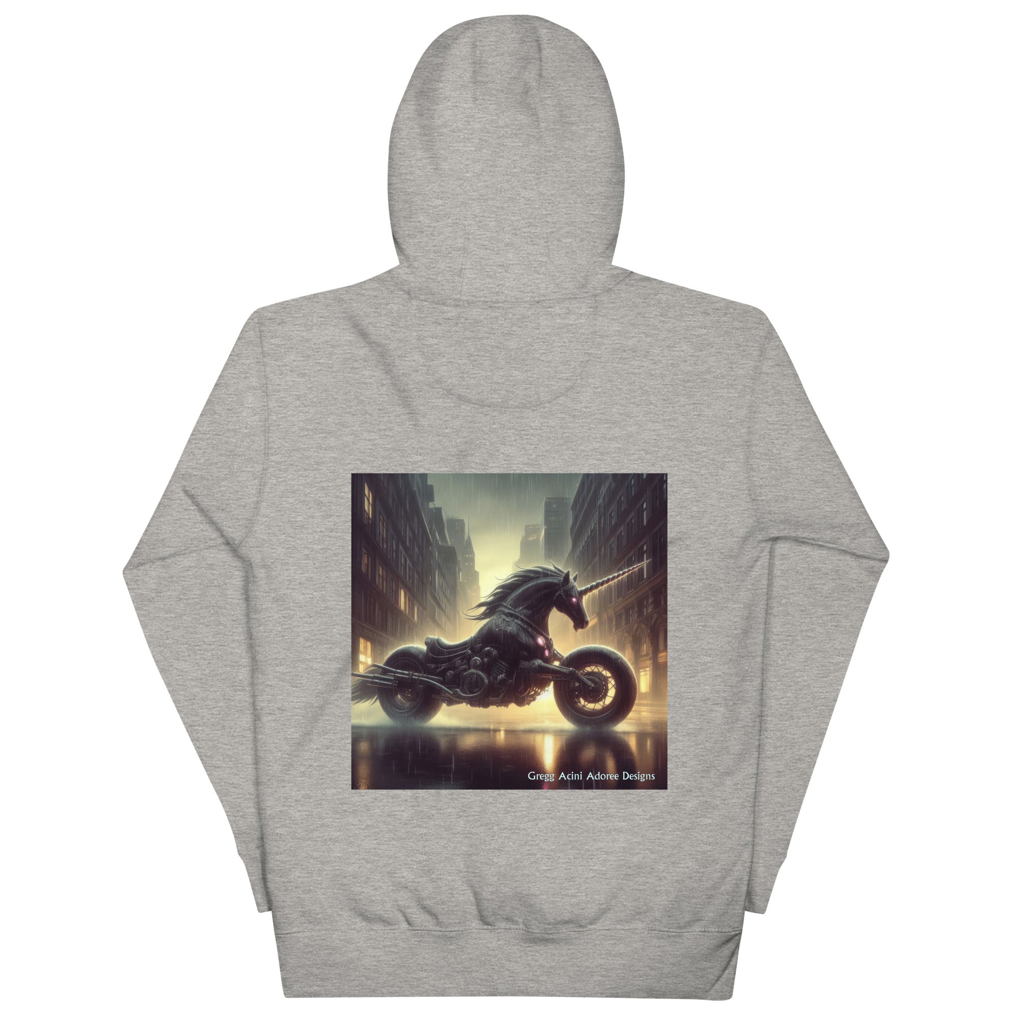 Motorcycle Unicorn Unisex Hoodie by Gregg Acini Adoree Designs - Gregg Acini Adoree Designs - Hoodie
