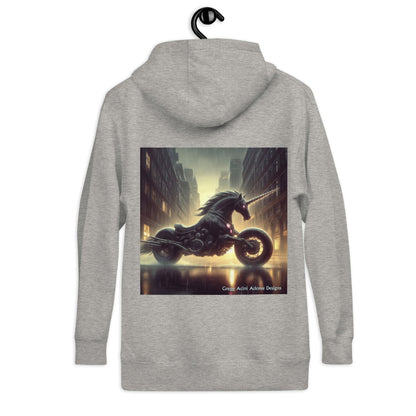 Motorcycle Unicorn Unisex Hoodie by Gregg Acini Adoree Designs - Gregg Acini Adoree Designs - Hoodie